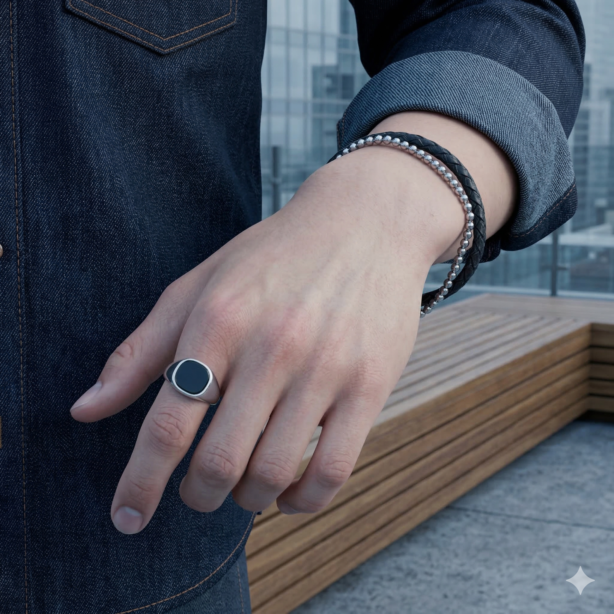 Herren Armband / Bracciale Uomo Milano / Edelstahl Silber / Schlicht und Stark