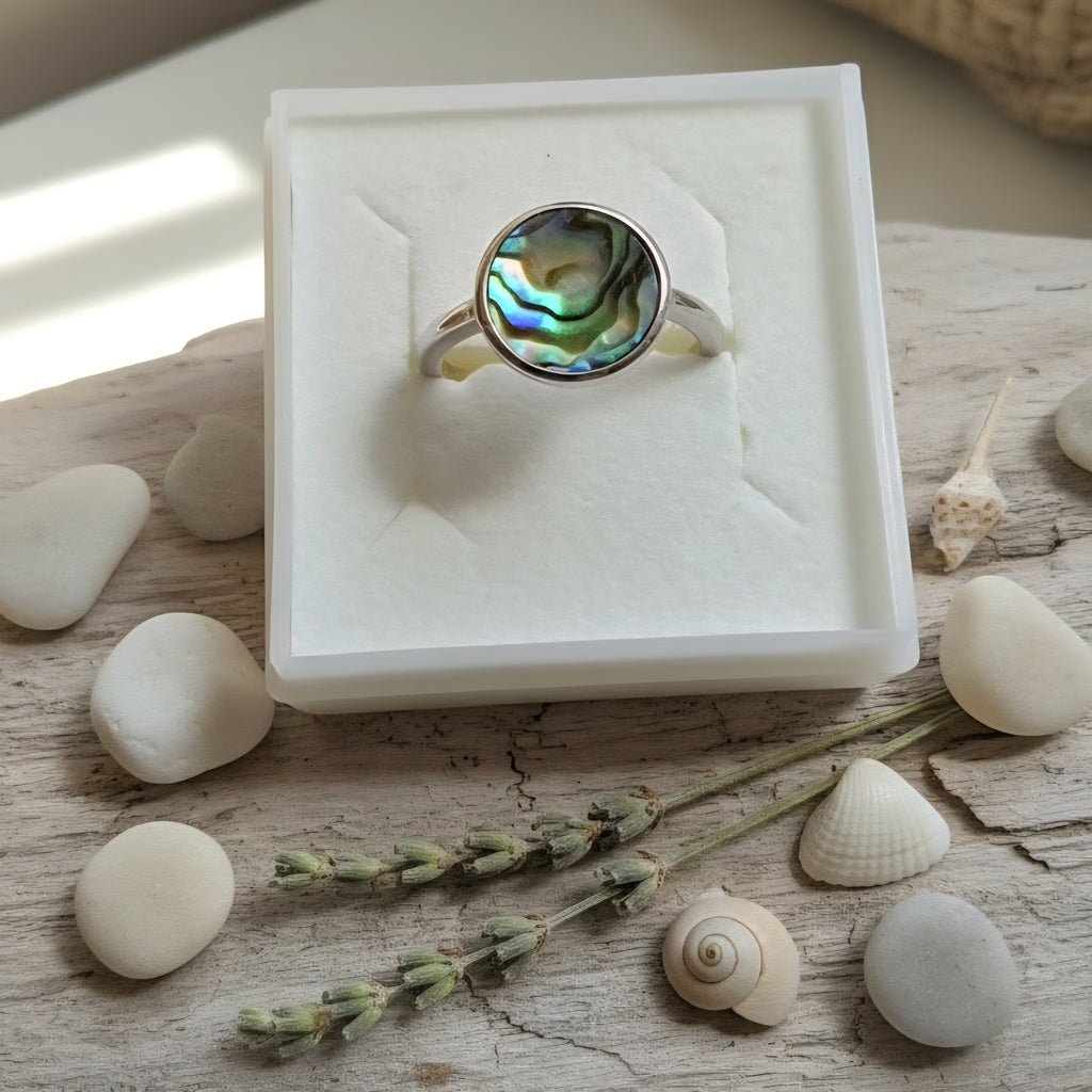 Silberring mit Abalonestein rund DAVUTA Spirit Jewellery