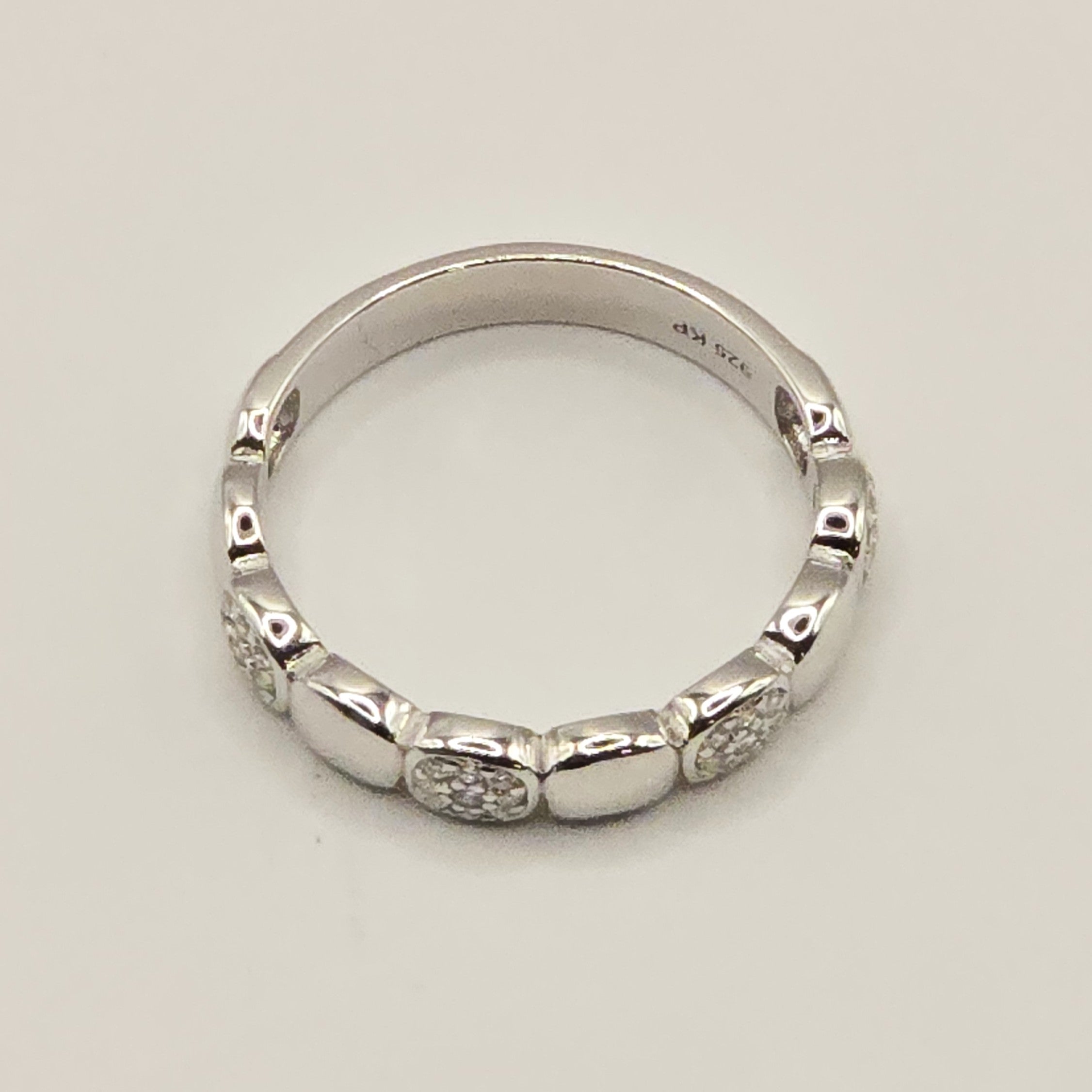 Damen Ring Band Silber mit Zirkonia
