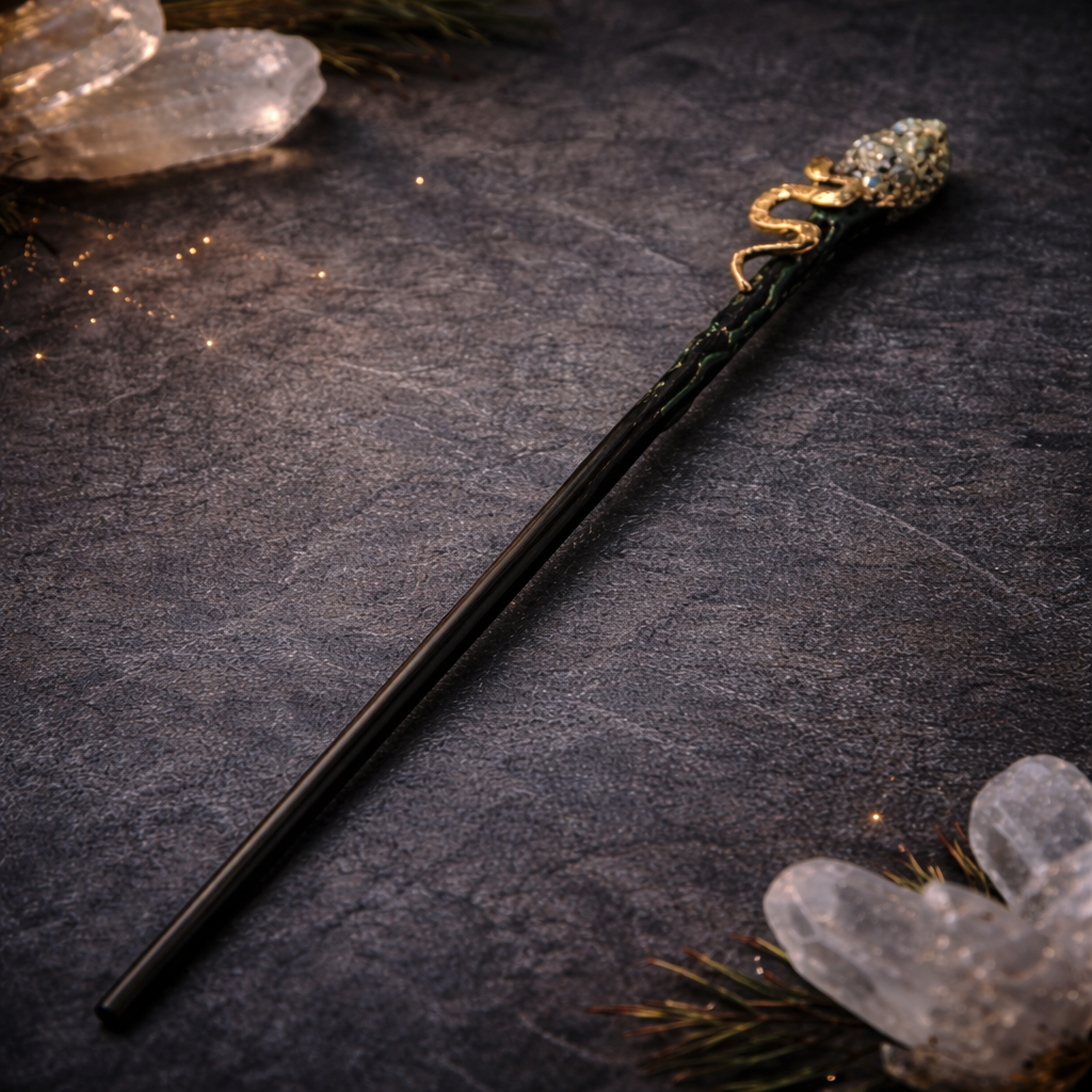 Ritualstab Pyrit und Schlange DAVUTA