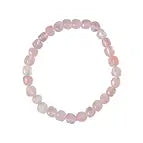 Damen Armband / Amore Naturale / Rosenquarz Nuggets 6 - 8 mm Kugeln