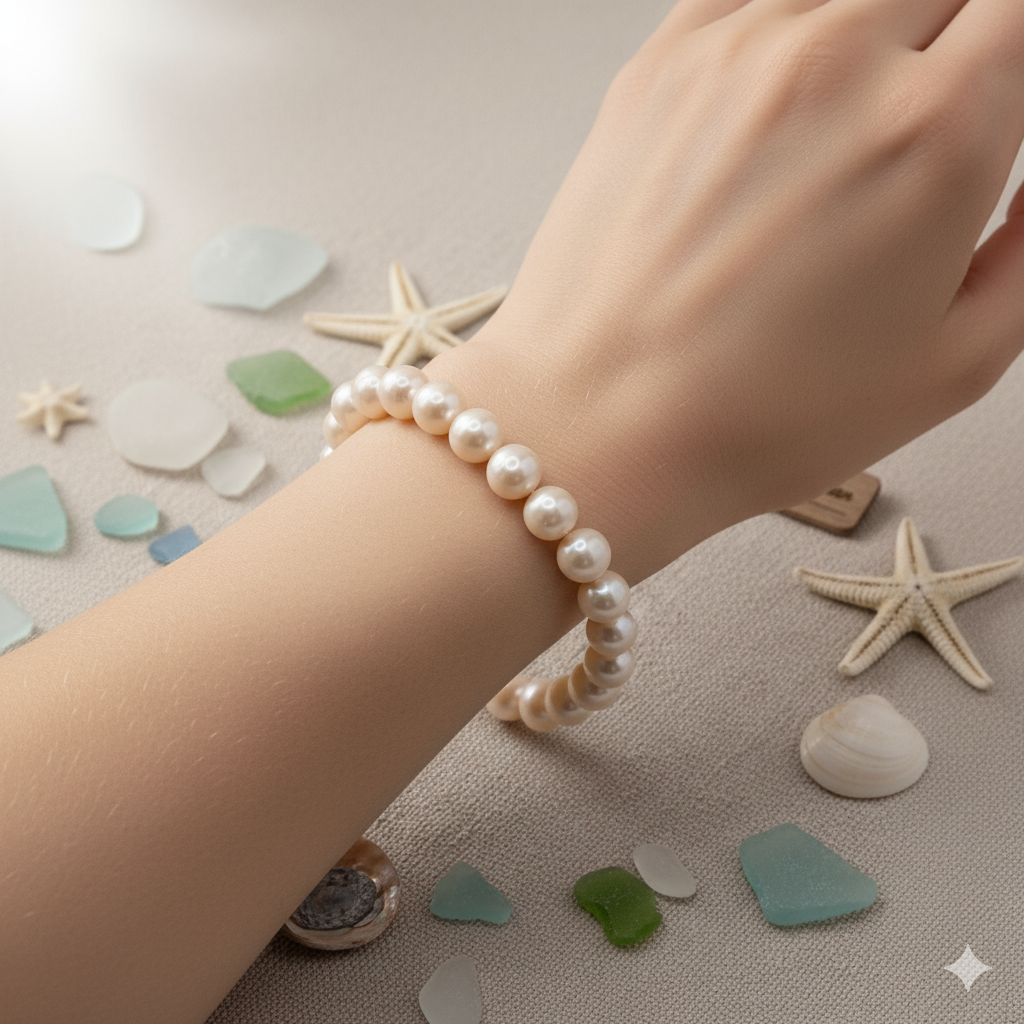 Damen Armband mit Süßwasserperlen rosa