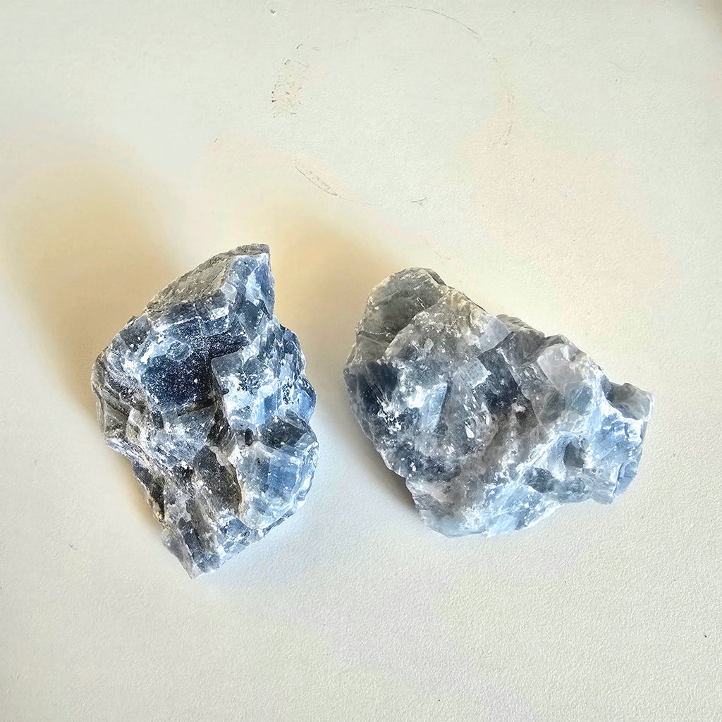 Blauer Calcit Rohstein - Set No. 3