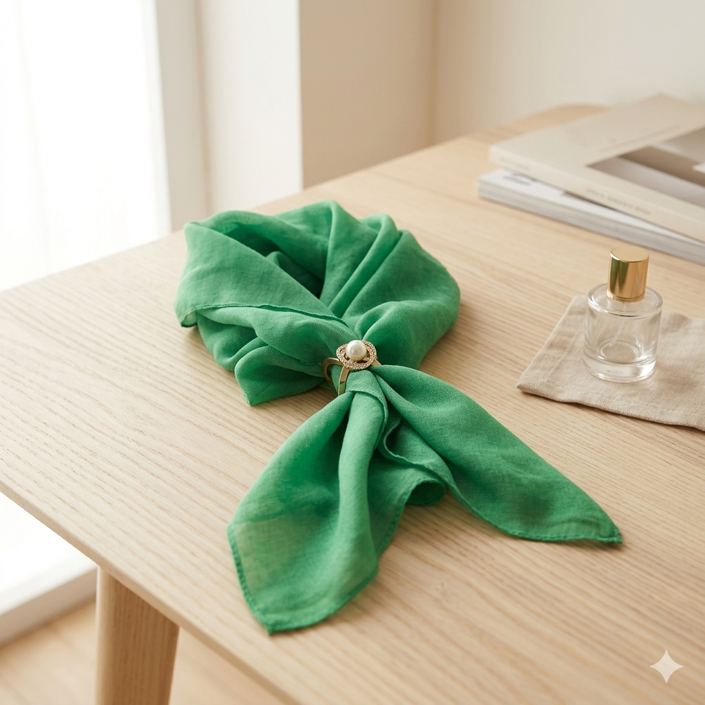 Schalring mit Perle am Tuch by DAVUTA