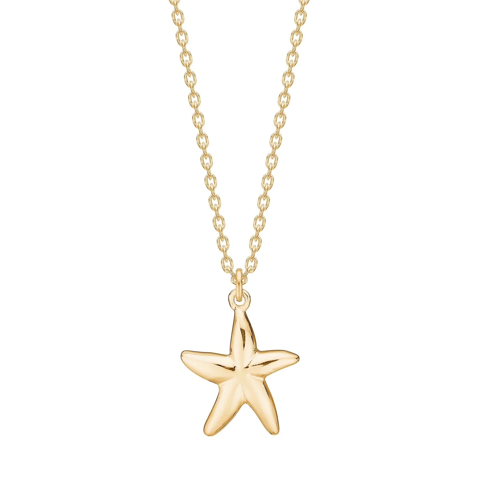 Damen Kette mit Seestern / Stella Marina / 925er Silber vergoldet / maritim elegant
