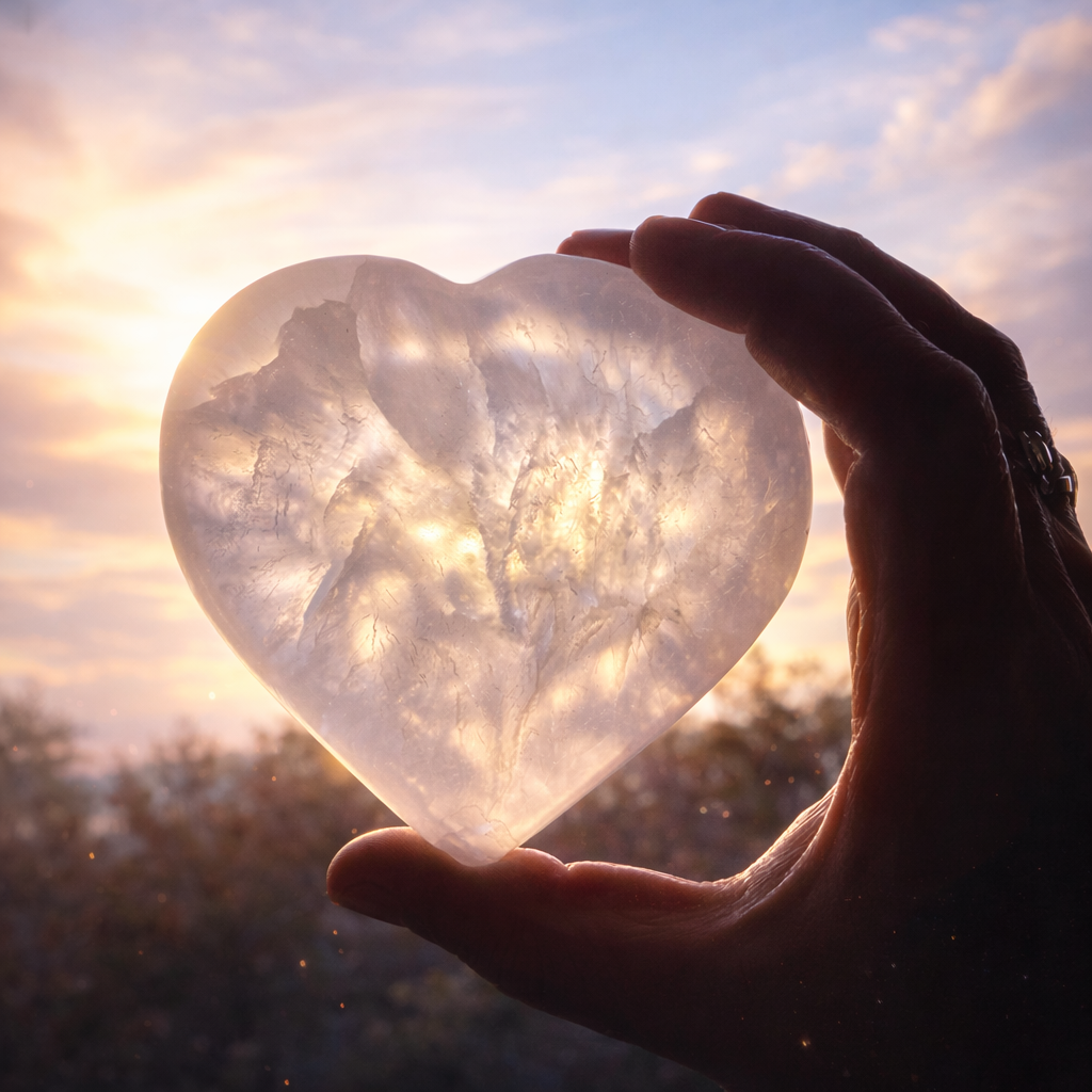 Selenit-Herz-Schale / Cuore di Luce