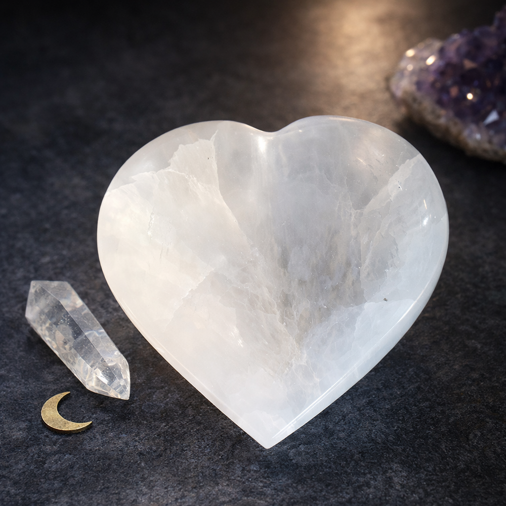 Selenit-Herz-Schale / Cuore di Luce