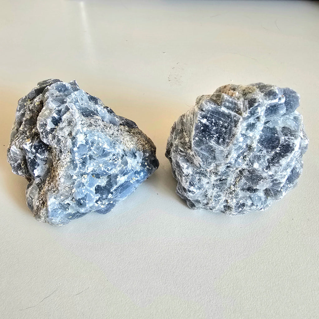 Blauer Calcit Rohstein - Set No. 4