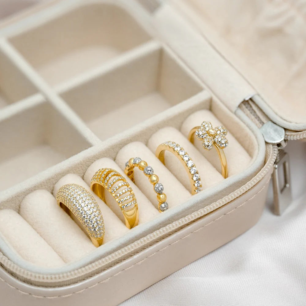 Damen Ring / Sfere d'Oro / 925er Silber vergoldet / Zirkonia / Pennynor