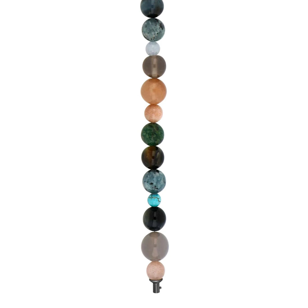 Damen Collier / Siete Pietre / 925er Silber 14 K vergoldet/ Edelsteinmix / Ausdrucksvoll