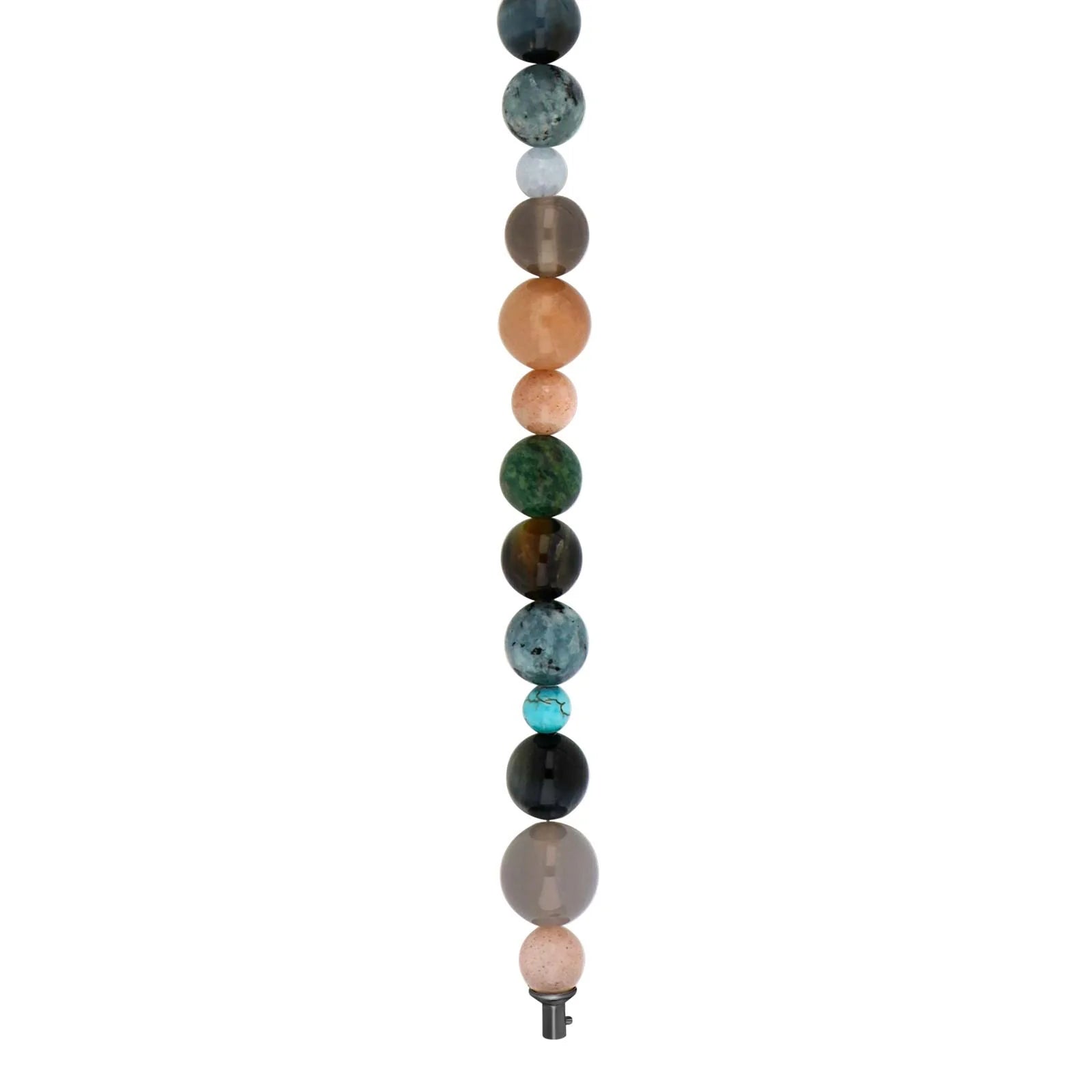 Damen Collier / Siete Pietre / 925er Silber 14 K vergoldet/ Edelsteinmix / Ausdrucksvoll