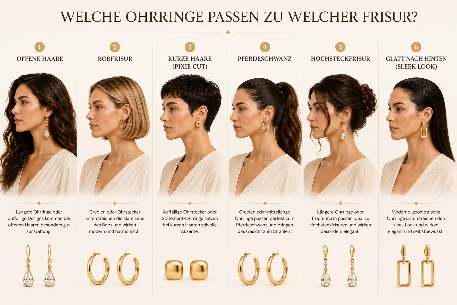 Welche Ohrringe passen zu welcher Frisur by DAVUTA