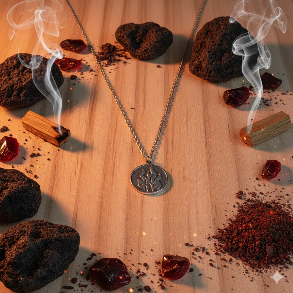 Feuer Element Davuta Spirit Kette Silber Anhänger
