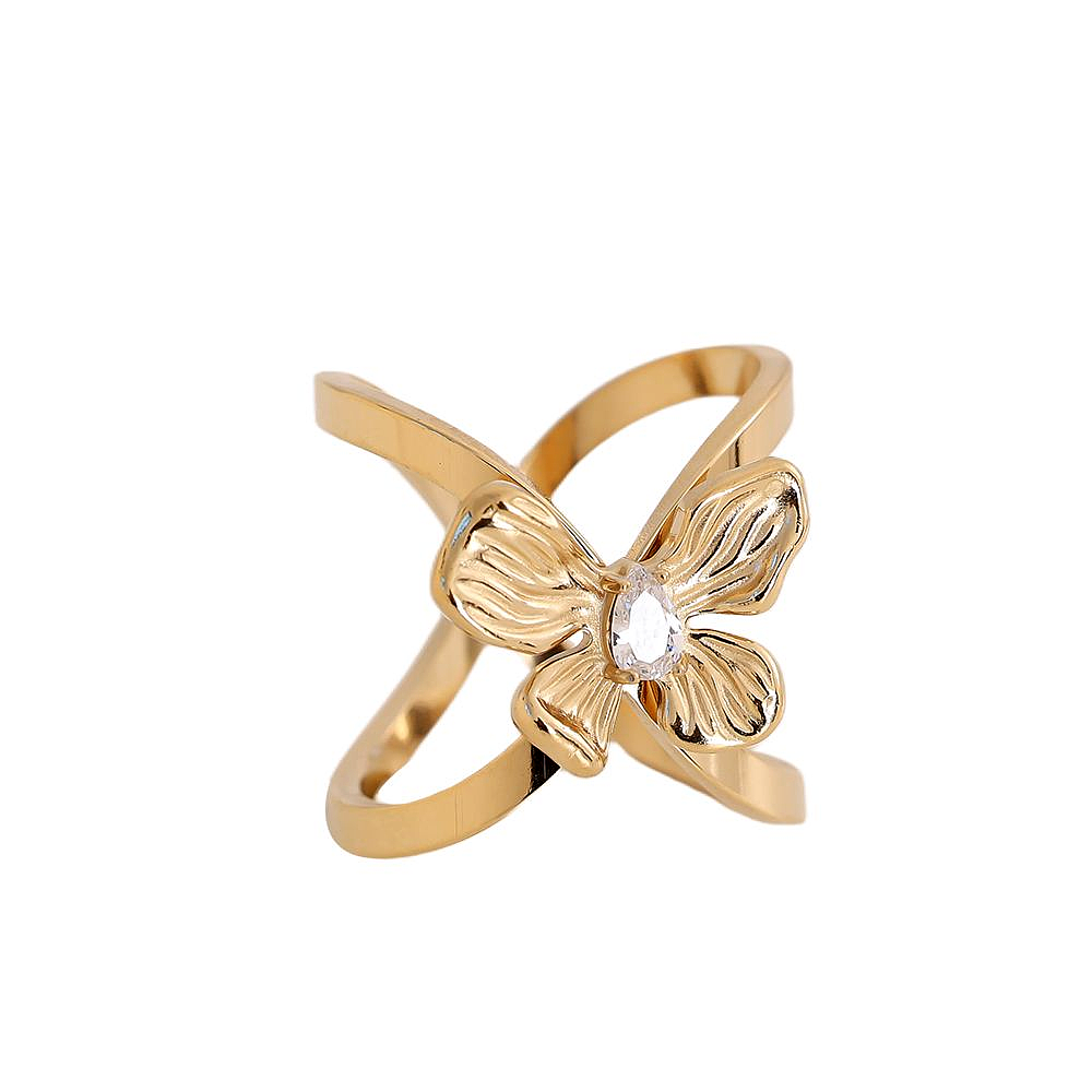 Schalring Schmetterling No. 1 / Anello di Seta / Edelstahl vergoldet