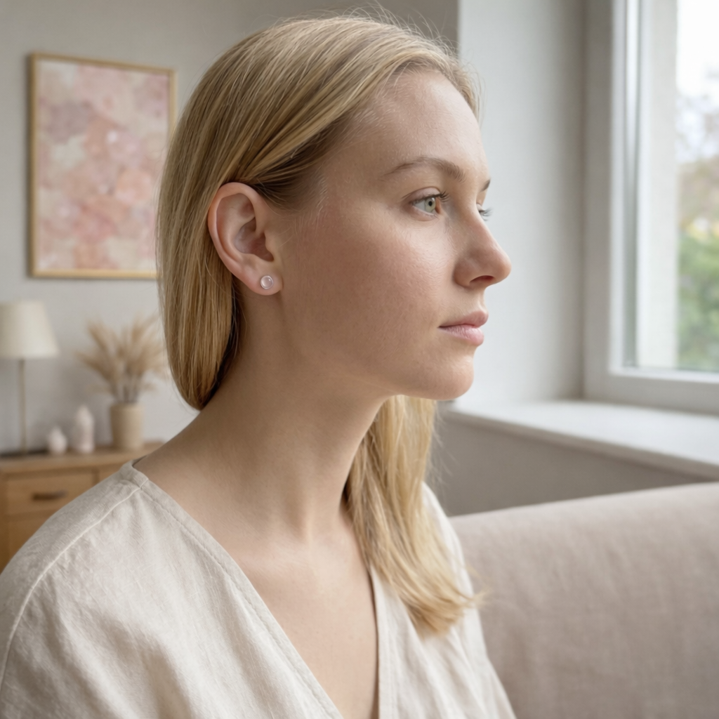 Damen Ohrring / Perla Rosa / 925er Silber / edel + feminin