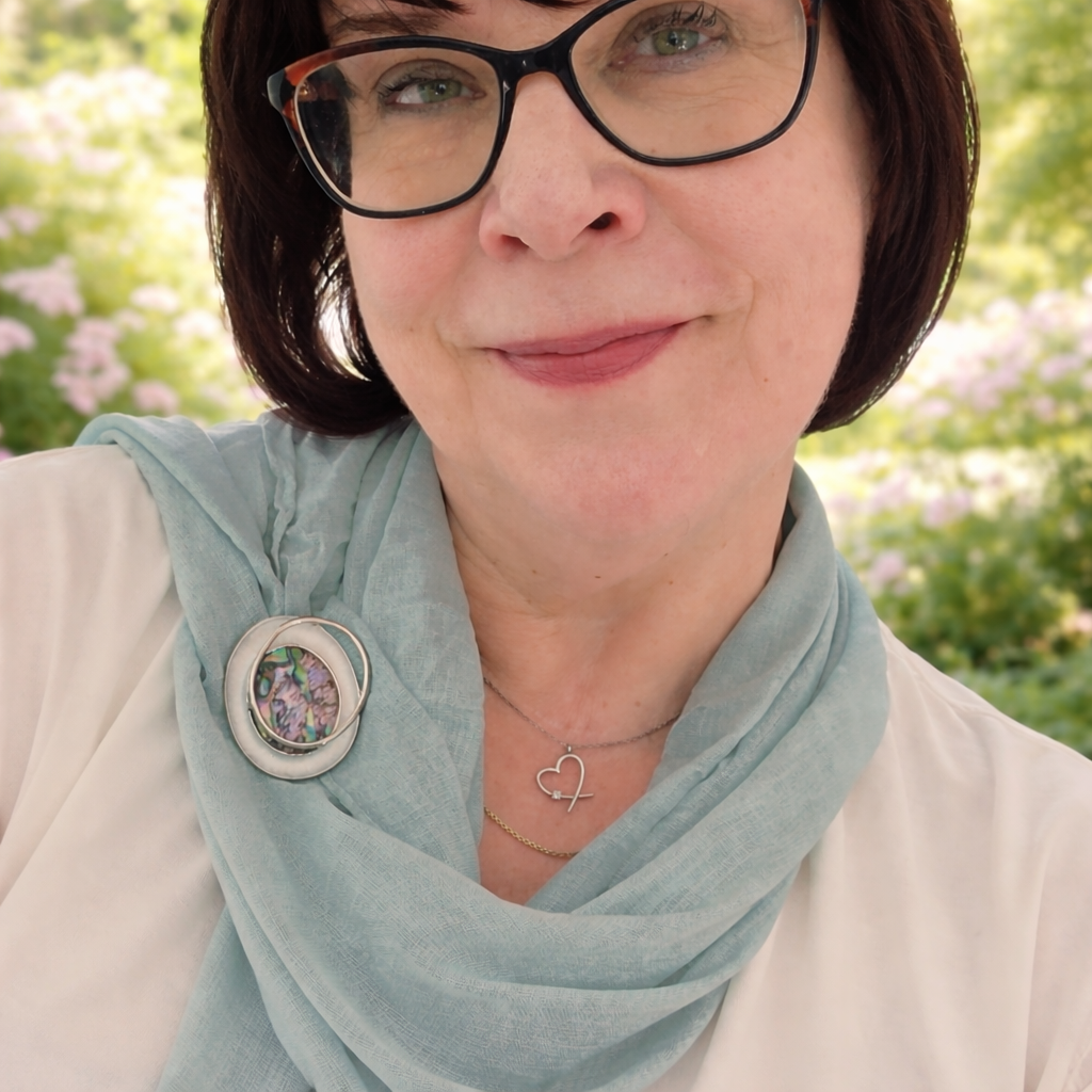 Schal-Magnet-Brosche / Abraccio del Mare / versilbert / Abalone / Statement Pieces