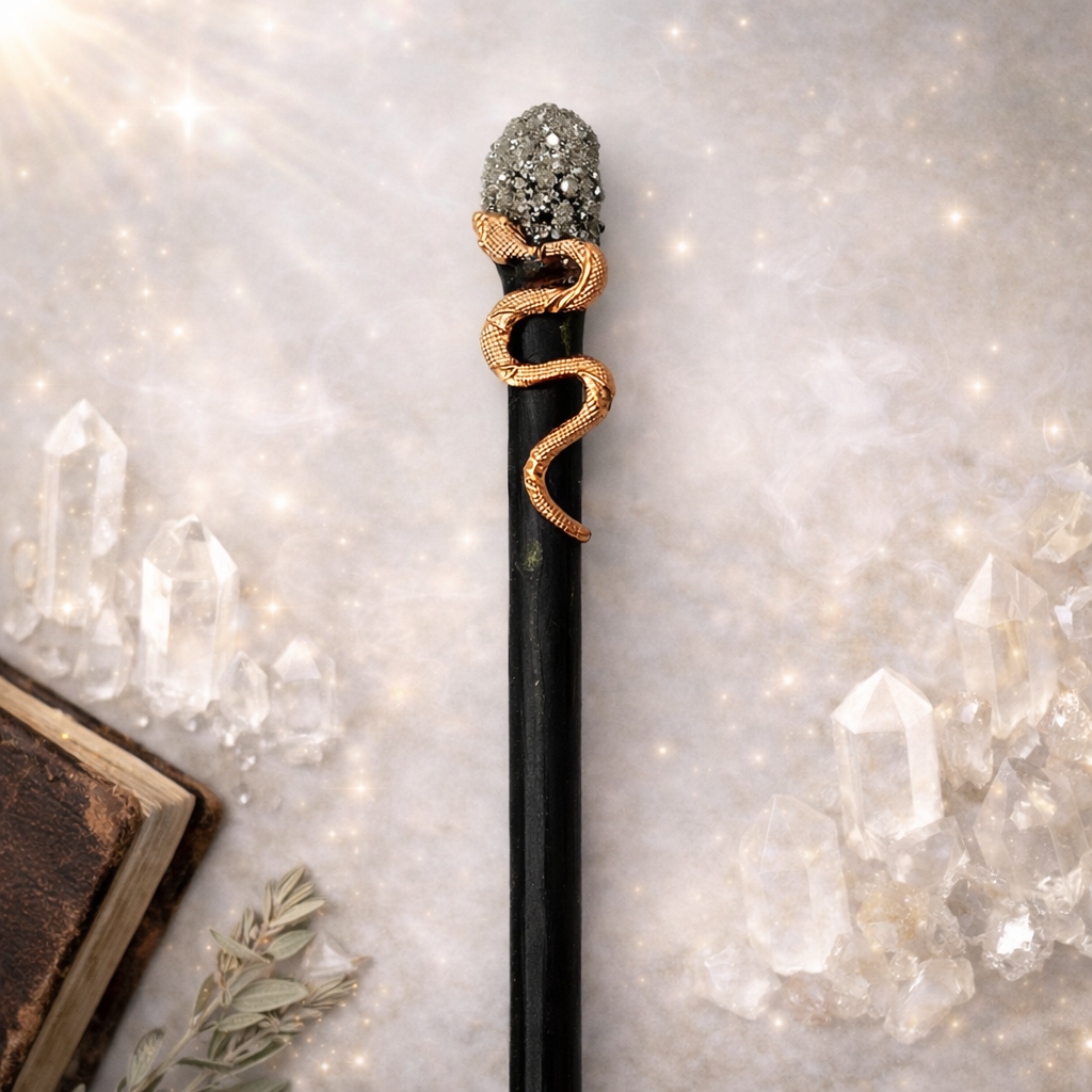 Zauberstab/Ritualstab Pyrit Schlange No. 2