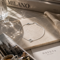 Damen Armband Kleeblatt / Fiore della Fortuna / 925er Silber / Zirkonia / feminin elegant /Serie Pamelanor
