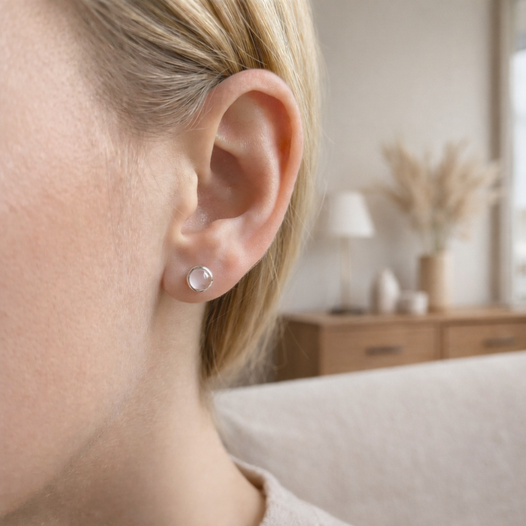 Damen Ohrring / Perla Rosa / 925er Silber / edel + feminin