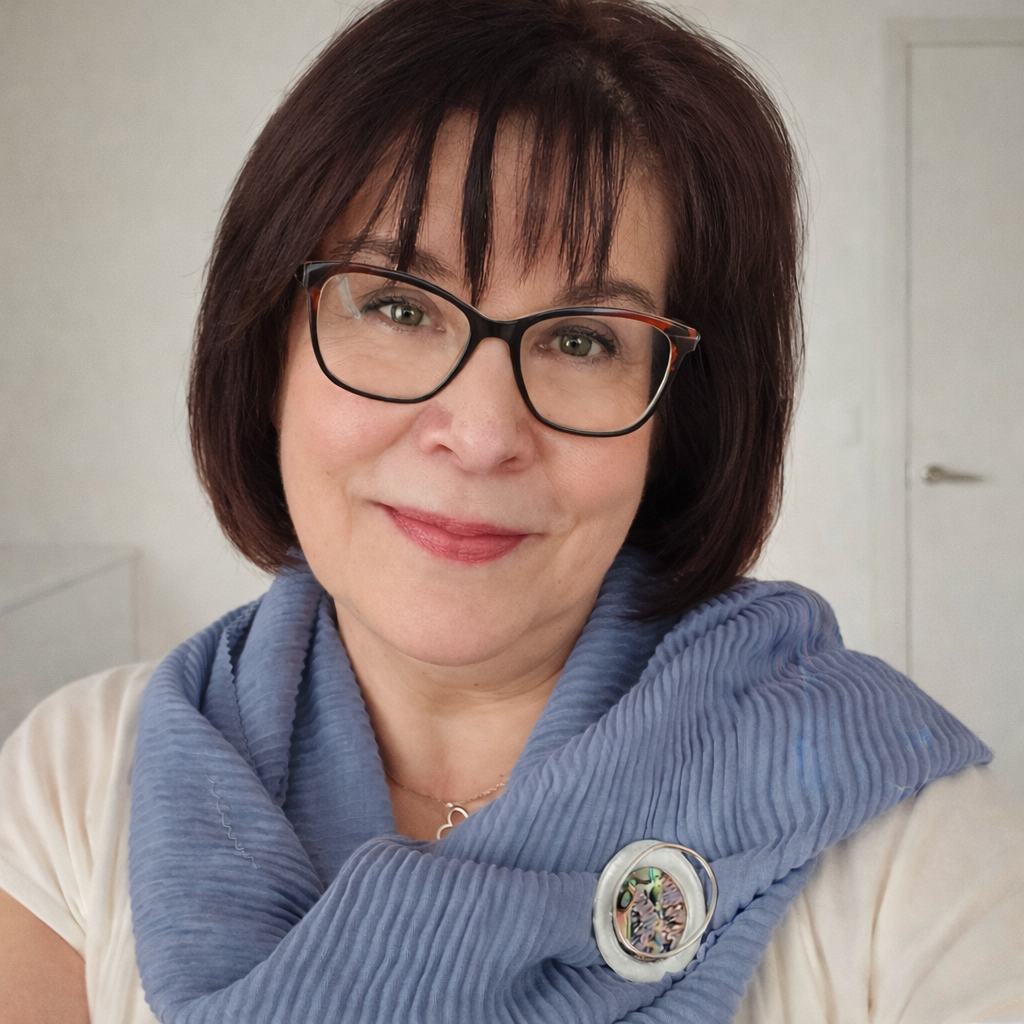 Schal-Magnet-Brosche / Abraccio del Mare / versilbert / Abalone / Statement Pieces