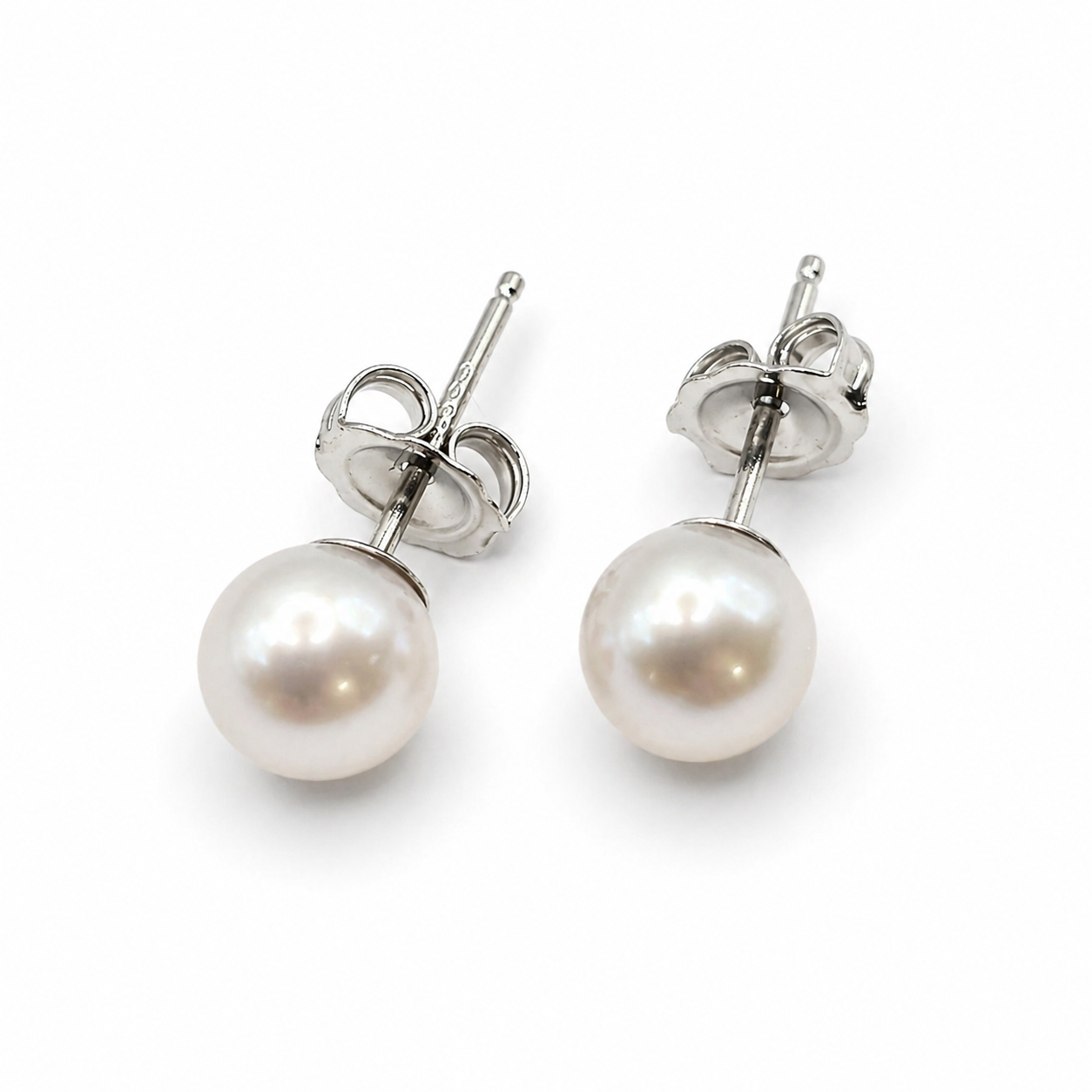 Damen Ohrring / Perla Pura  / 925er Silber / Süßwasserperle / schlicht + elegant