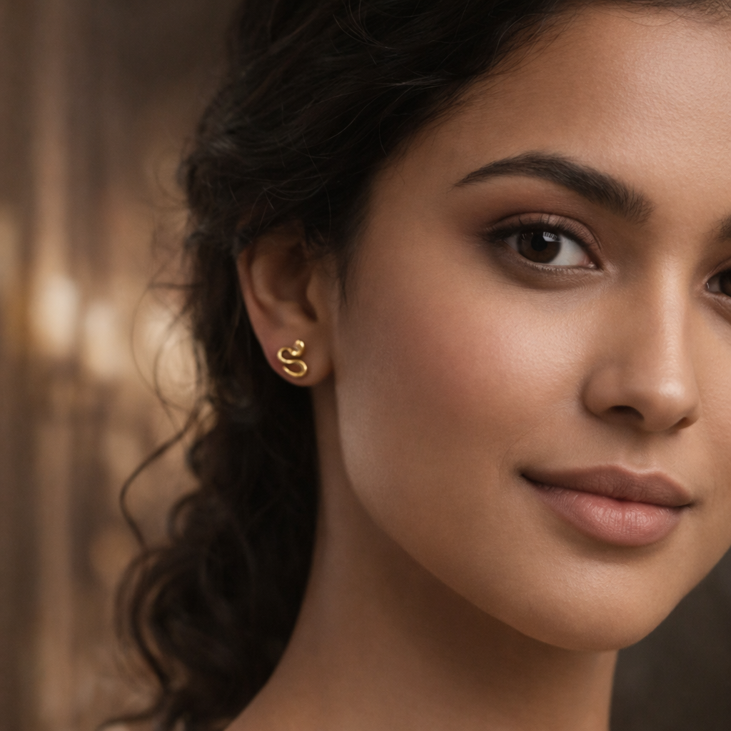 Damen Ohrring / Serpente Piccola Oro / 925er Silber vergoldet / edel + mystisch