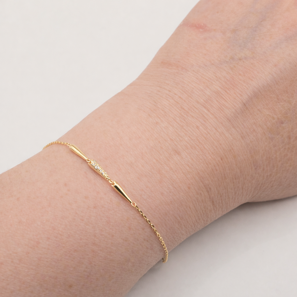 Damen Armband / Goccia Luminosa  / 935er Silber vergoldet / elegant schlicht / ROMYNOR