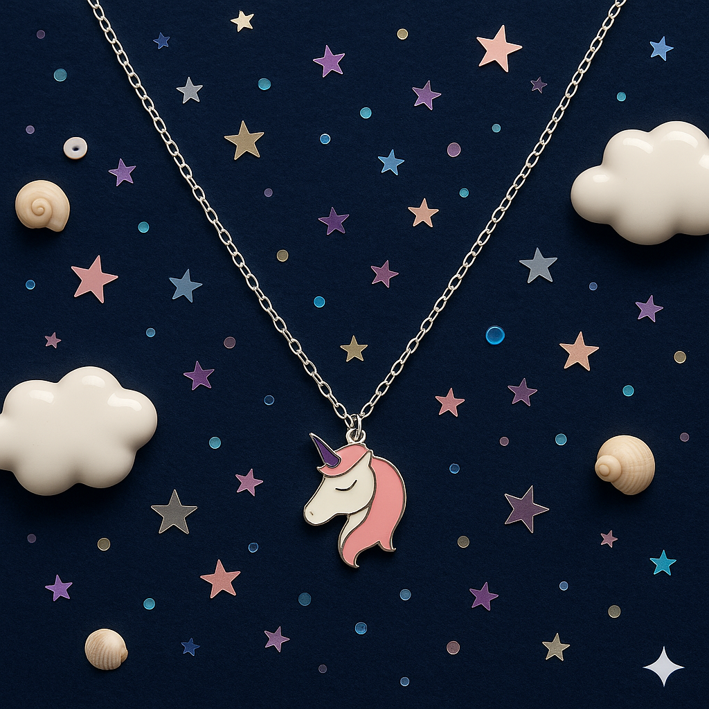 Kinder Kette Einhorn rosa