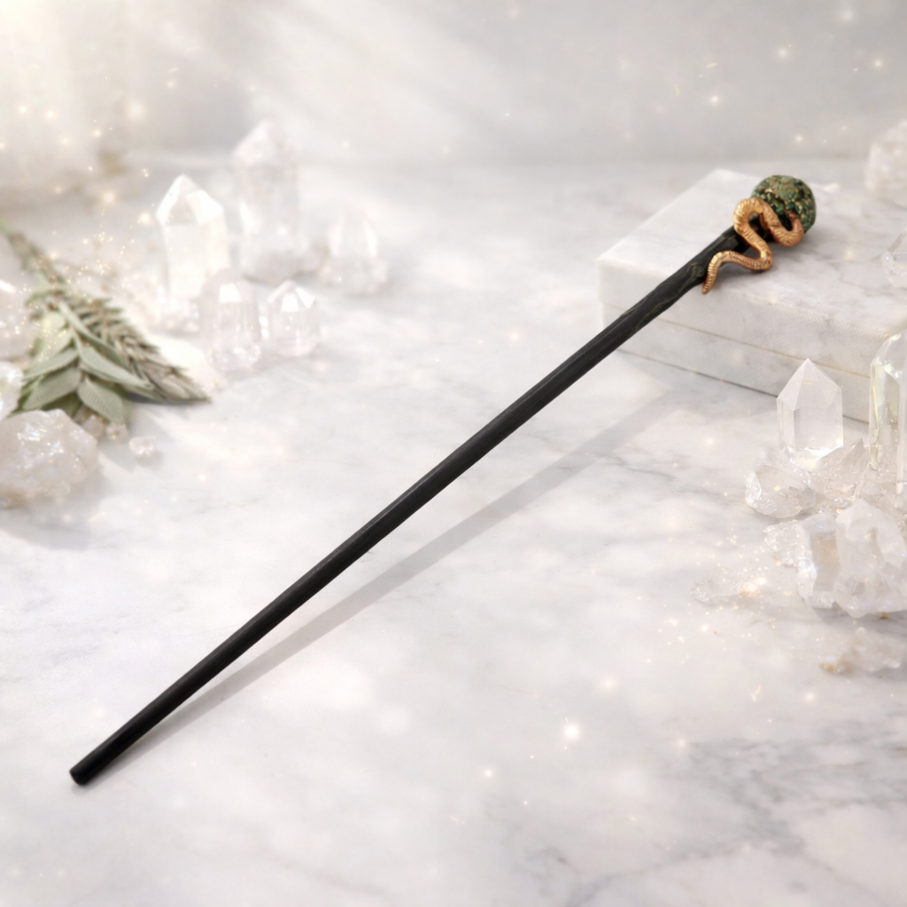 Zauberstab/Ritualstab Pyrit Schlange No. 2