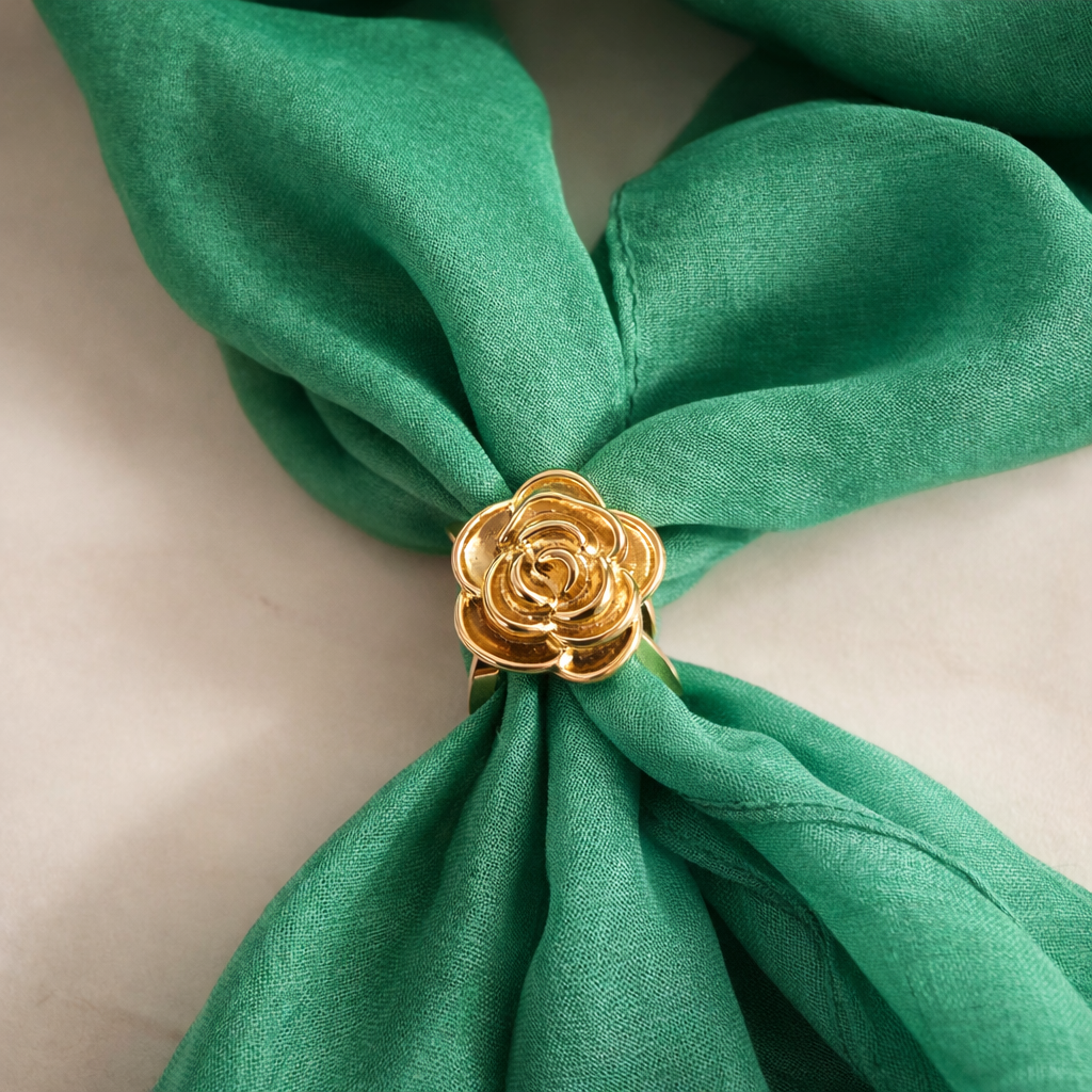 Schalring Rose No. 1 / Rosa Aurea / Edelstahl vergoldet