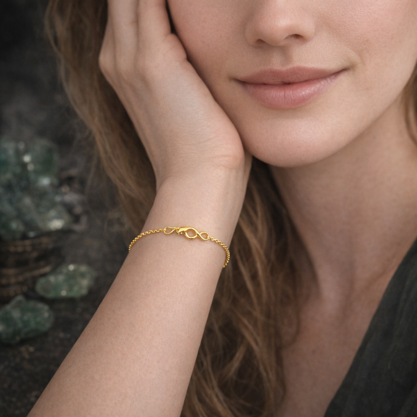 Damen Armband / Bracciale Serpens Aurea  / 925er Silber vergoldet / edel + mystisch