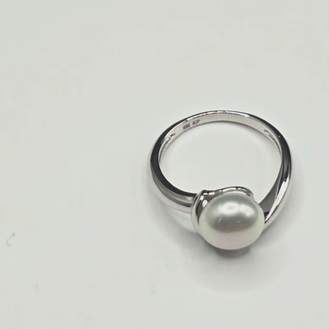 Damen Ring Perle Silber