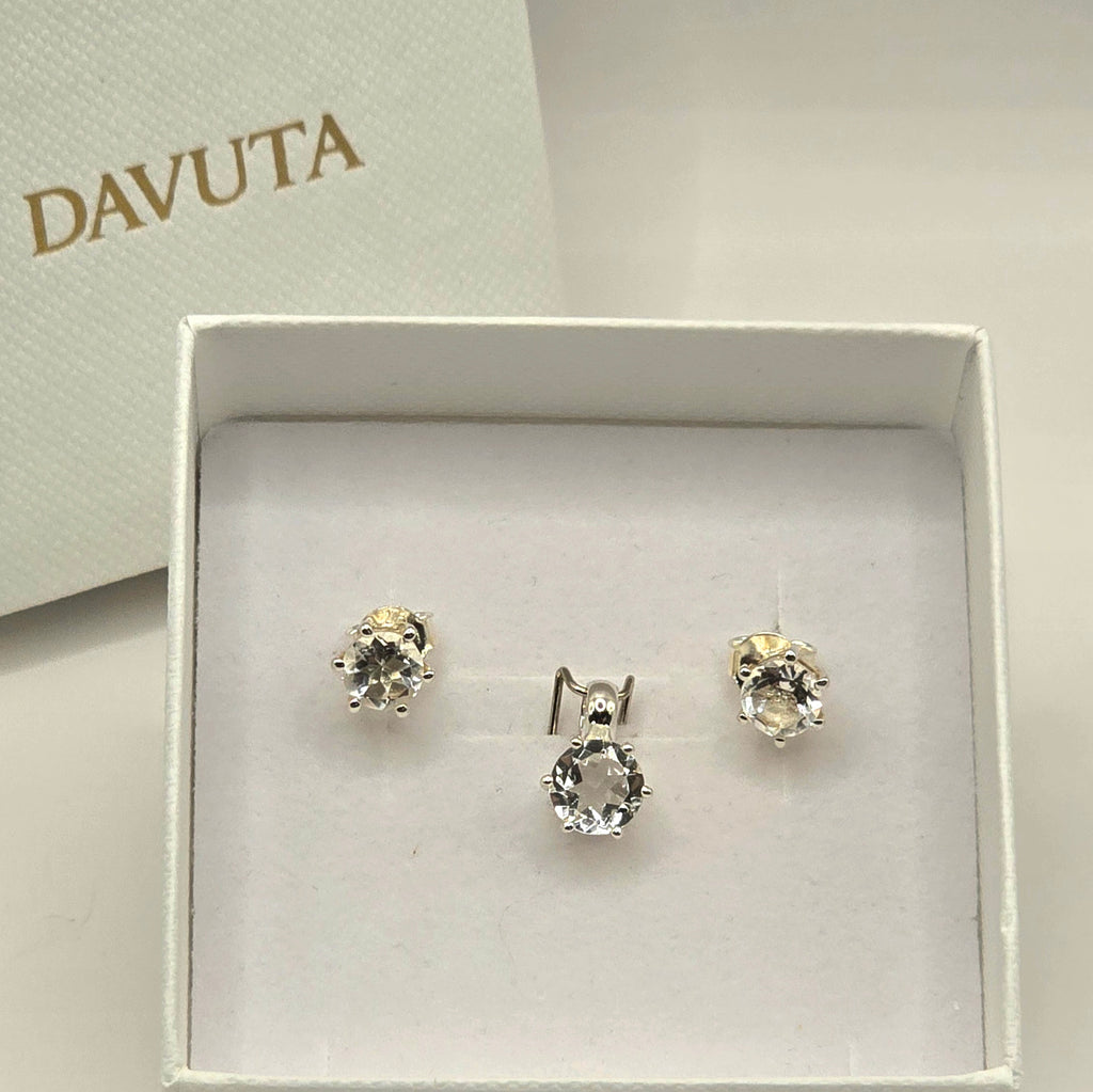 Damen Schmuck-Set mit Bergkristall / Luce Pura / 925er Silber