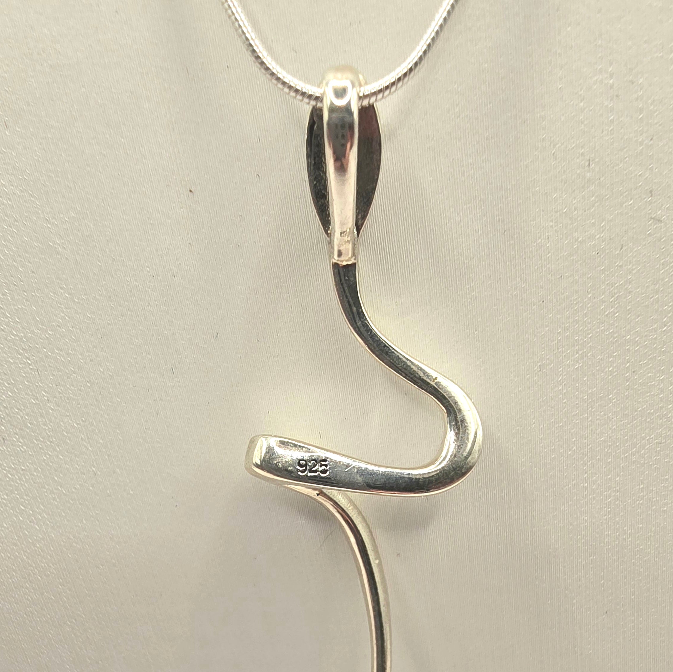 Damen Kette mit Schlange / Serpente d'argento / 925er Silber / Abalone / Statement