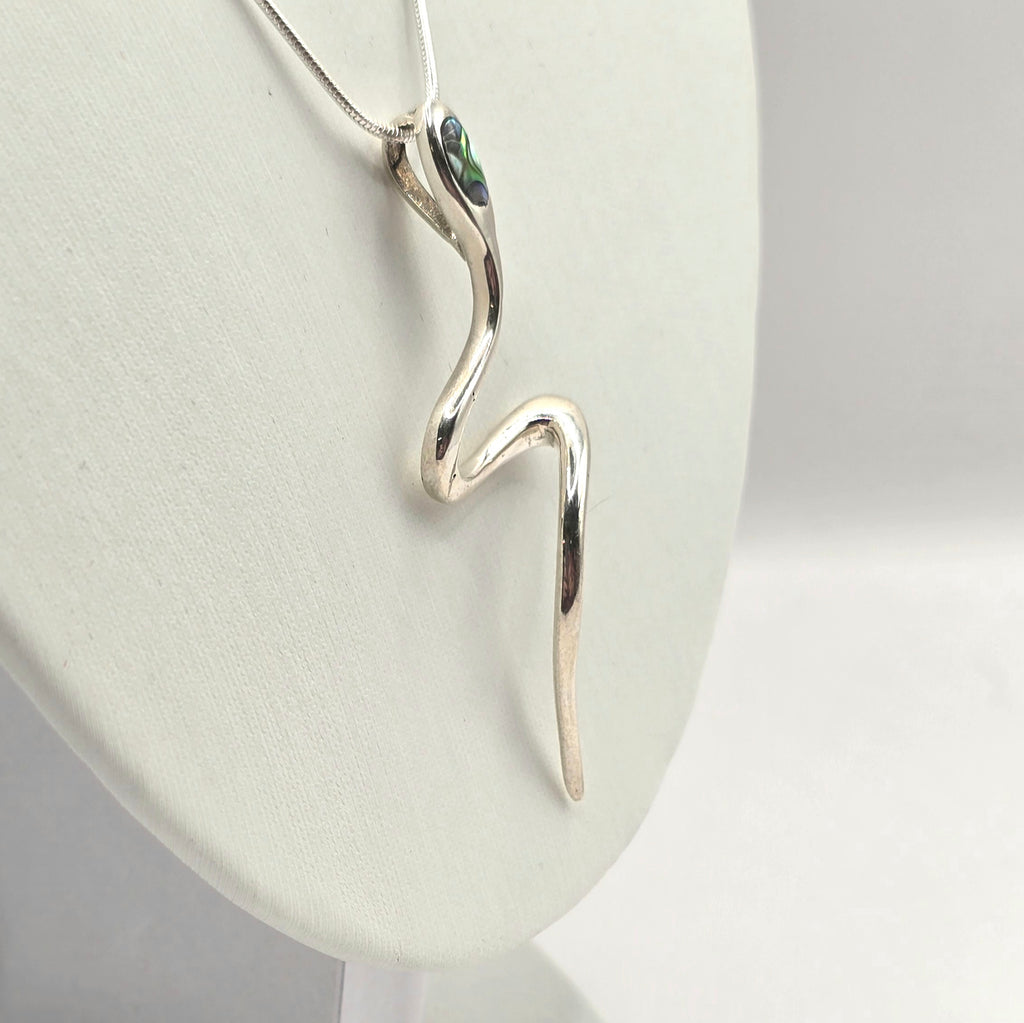 Damen Kette mit Schlange / Serpente d'argento / 925er Silber / Abalone / Statement